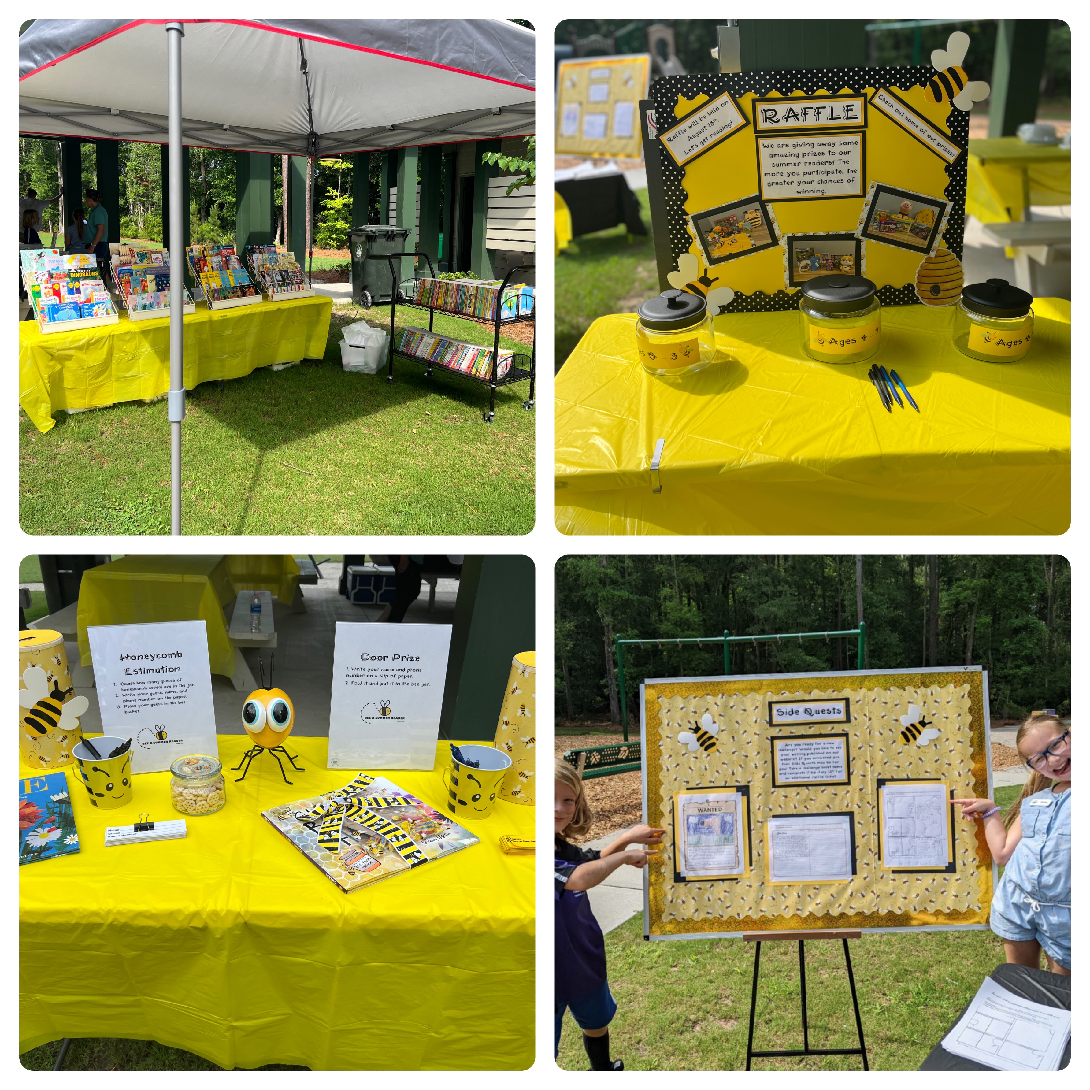Book displays and activities at Bee A Summer Reader