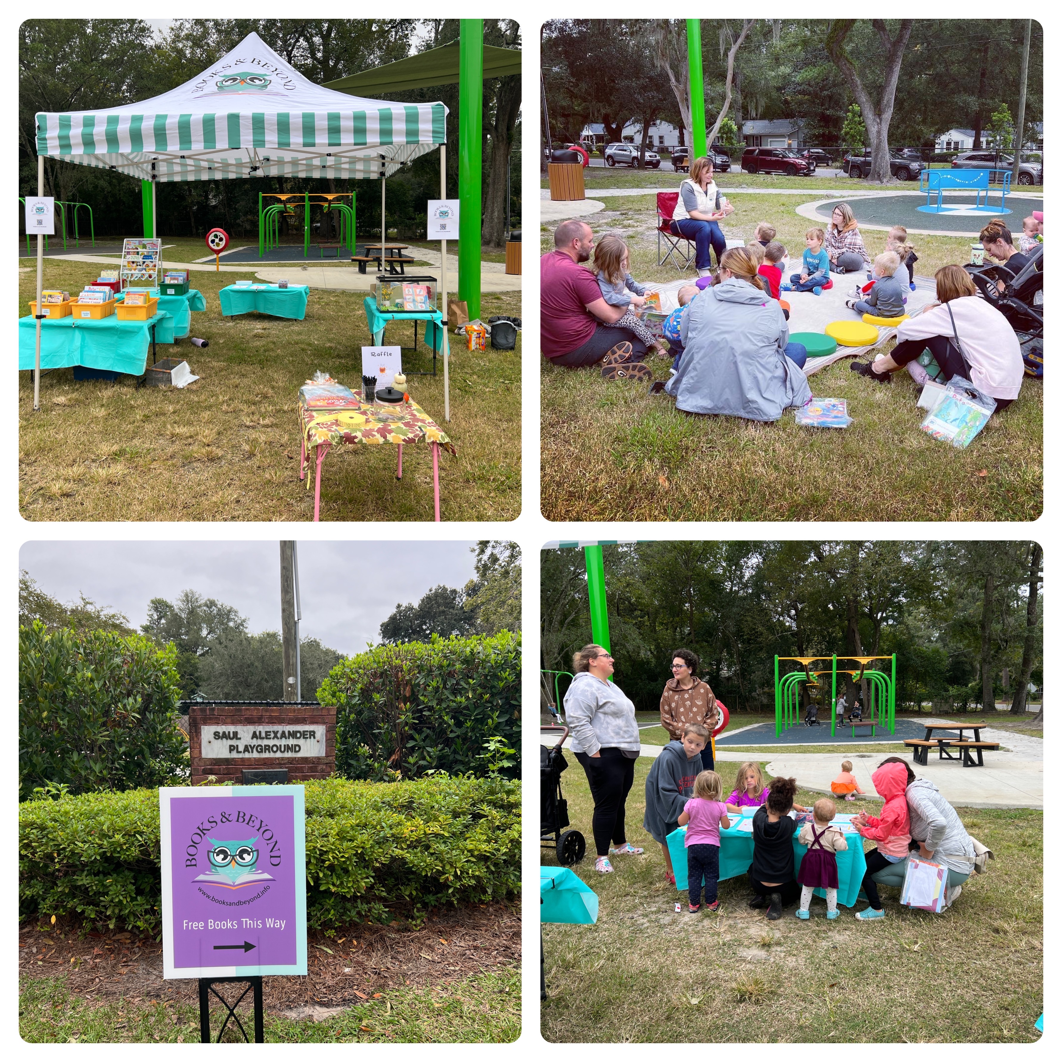 Families enjoying Story Time in the Park